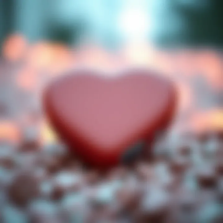 Close-up view of a heart phone case made from eco-friendly material