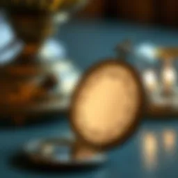 Elegant vintage pocket mirror showcasing intricate designs