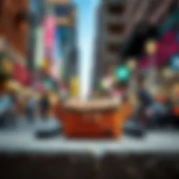 A stylish leg belt bag displayed against a trendy urban backdrop.