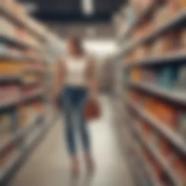 A magnetic shopping list in use during a grocery store visit, highlighting efficiency.