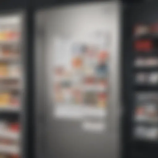 A sleek magnetic shopping list attached to a refrigerator with neatly organized items.