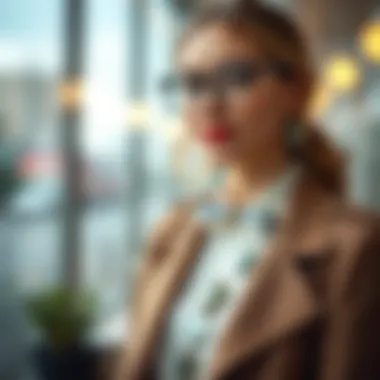 Fashionable integration of glasses holders in modern outfits
