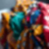 A vibrant selection of headwrap fabrics showcasing various colors and textures.