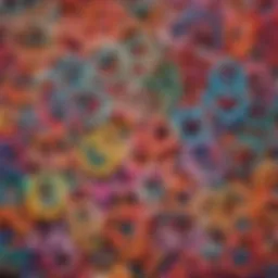 Close-up of assorted tiny rubber bands in vibrant colors