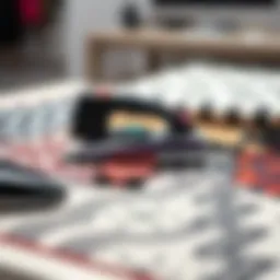 Sleek flat iron mat showcasing various design patterns