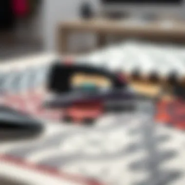 Sleek flat iron mat showcasing various design patterns