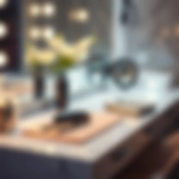 Flat iron mat in a stylish vanity setting