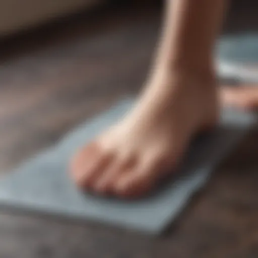 Close-up of foot sticky pads showcasing texture and design