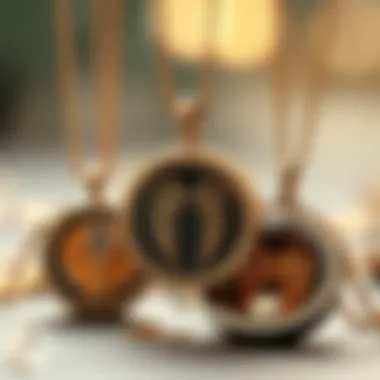 A collection of various angel wings locket necklaces showcasing different styles