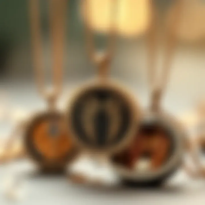 A collection of various angel wings locket necklaces showcasing different styles