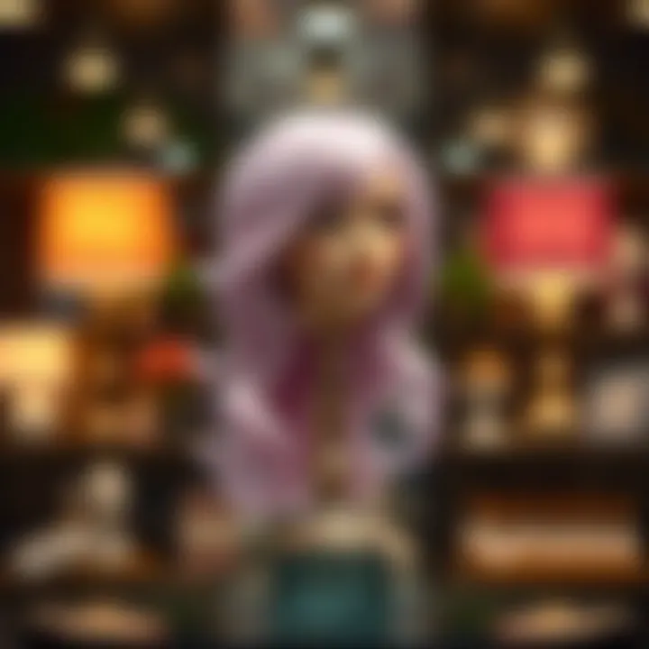 Aesthetic Appeal of Styled Wigs A beautifully styled wig on a decorative stand, illustrating aesthetic appeal in wig display