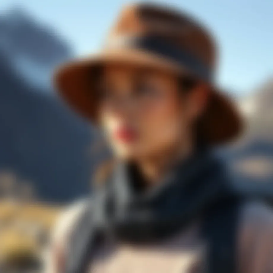A stylish wind resistant hat in an outdoor setting