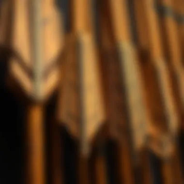 Close-up view of handcrafted wooden arrows showcasing intricate details