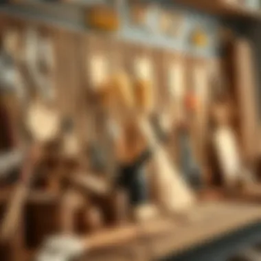 DIY wooden arrows displayed with tools and materials for crafting